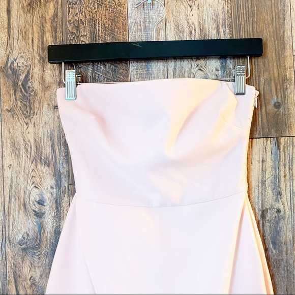 Likely strapless blush pink dress, fold over envelope style skirt - Picture 3 of 8